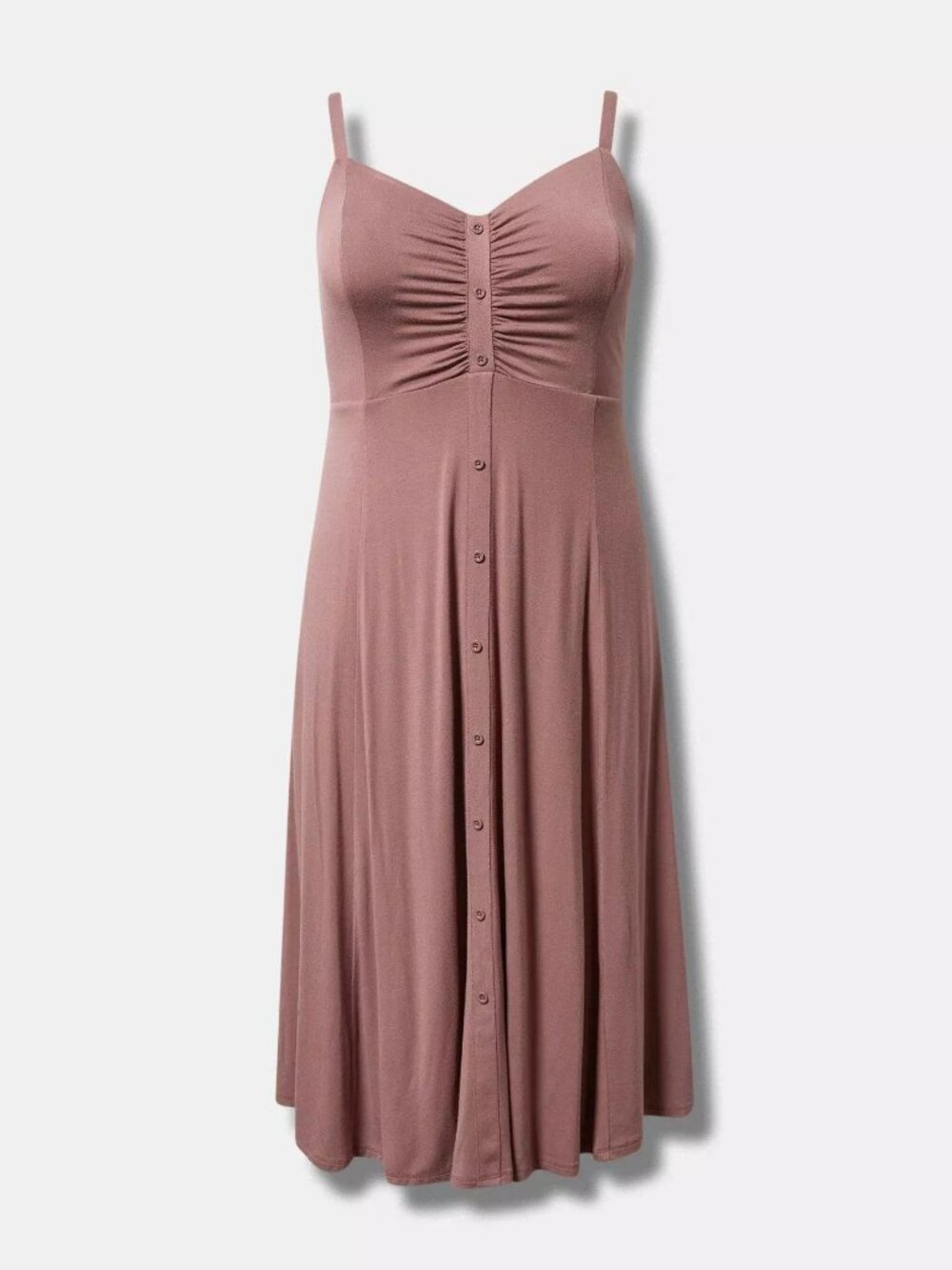 Torrid Midi Super Soft Button-Front Dress Rose Taupe 4x